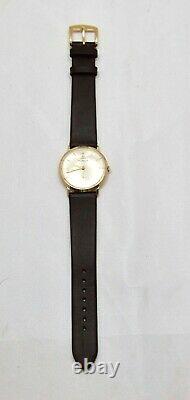 LE COULTRE Vintage Hommes 18KT Montre En Or Manuel 17 jewles avec sous-cadran