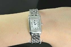 Ladie's JAEGER LECOULTRE REVERSO Acier Diamant Quartz Bracelet Montre 265.8.080