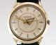 Le Coultre Homme Rempli D'Or Remontage Montre With Cuir Sangle Unique Hands
