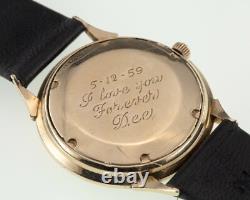 Le Coultre Homme Rempli D'Or Remontage Montre With Cuir Sangle Unique Hands