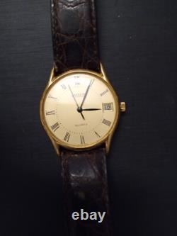 Montre Homme Vintage Jaeger Ronde En Or Jaune 18k Quartz