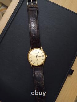 Montre Homme Vintage Jaeger Ronde En Or Jaune 18k Quartz