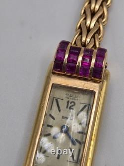 Montre Jaeger-LeCoultre or jaune 18ct saphir rose