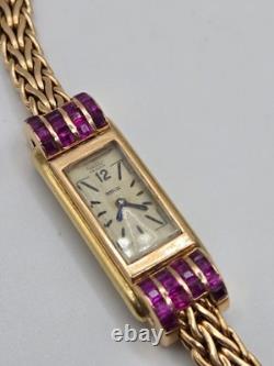 Montre Jaeger-LeCoultre or jaune 18ct saphir rose