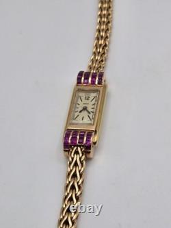 Montre Jaeger-LeCoultre or jaune 18ct saphir rose
