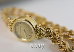 Montre Jaeger Lecoultre, Circa 1954, entièrement or 18 carats, bracelet tressé