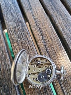 Montre gousset / de col ancienne en ARGENT MASSIF Mouvement LeCoultre fonction