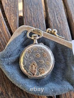 Montre gousset / de col ancienne en ARGENT MASSIF Mouvement LeCoultre fonction