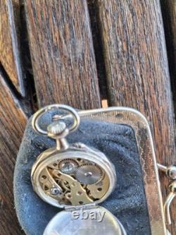 Montre gousset / de col ancienne en ARGENT MASSIF Mouvement LeCoultre fonction