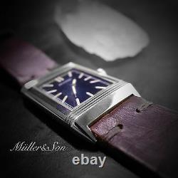 Müller & Son Cordovan cuir 20 mm Marron Bracelet Montre pour Jaeger-LeCoultre Reverso