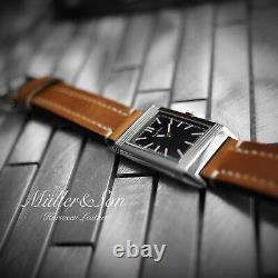 Müller & Son Cordovan cuir 20 mm TAN bracelet montre pour Jaeger-LeCoultre Reverso