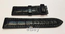 Neuf Bracelet / Strap Montre Jaeger Lecoultre Noir 23 MM Reverso @ Alligator Top