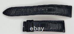 OEM Jaeger Lecoultre Véritable Alligator Montre Cuir Noir Sangle 19/16mm