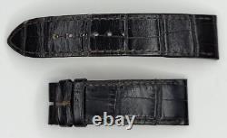 OEM Jaeger Lecoultre Véritable Alligator Noir Bracelet Montre Cuir 22/20mm