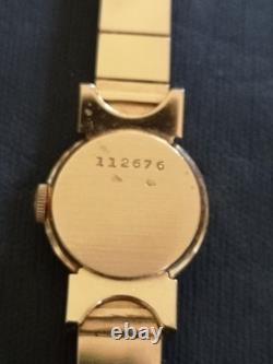 Très belle montre femme vintage JAEGER LECOULTRE boîtier et bracelet or 18 carat