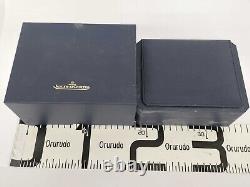 VINTAGE AUTHENTIQUE Jaeger-LeCoultre boîte de montre boîtier bois cuir bleu 2