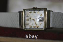 VINTAGE JAEGER LECOULTRE RARE années 1940 10K Or Jaune Rempli Cadran Argent Montre ORIG BOX