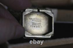 VINTAGE JAEGER LECOULTRE RARE années 1940 10K Or Jaune Rempli Cadran Argent Montre ORIG BOX