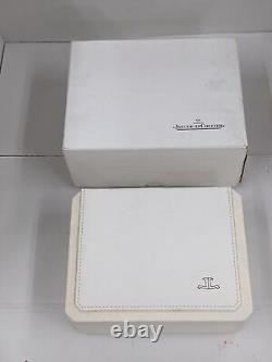 VINTAGE ORIGINE JAEGER-LE COULTRE Boitier montre blanc bois cuir 230905014yS