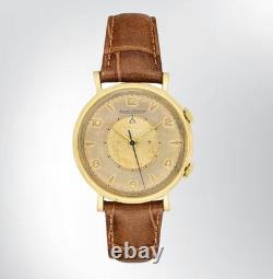 Vintage 1950s Homme Jaeger Lecoultre Memovox Montre 18K or Jaune W / Alarme Disc