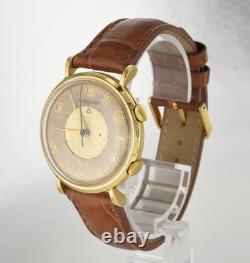 Vintage 1950s Homme Jaeger Lecoultre Memovox Montre 18K or Jaune W / Alarme Disc