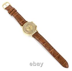 Vintage 1950s Homme Jaeger Lecoultre Memovox Montre 18K or Jaune W / Alarme Disc