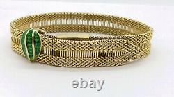Vintage LeCoultre 14K or Jaune Bracelet Montre Émail Fermoire 62.6 Grammes