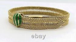 Vintage LeCoultre 14K or Jaune Bracelet Montre Émail Fermoire 62.6 Grammes