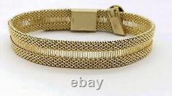 Vintage LeCoultre 14K or Jaune Bracelet Montre Émail Fermoire 62.6 Grammes