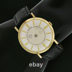 Vintage LeCoultre 182 Mystery Cadran 14k Or Mécanique 32.3mm Poignet Watch 480/