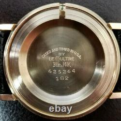 Vintage LeCoultre 182 Mystery Cadran 14k Or Mécanique 32.3mm Poignet Watch 480/