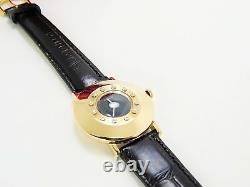 Vintage Le Coultre Montre Femme 14 K or jaune avec diamants avec bande en cuir